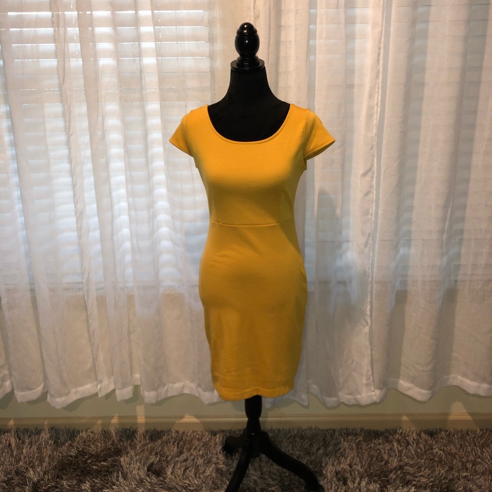 Mustard cotton dress